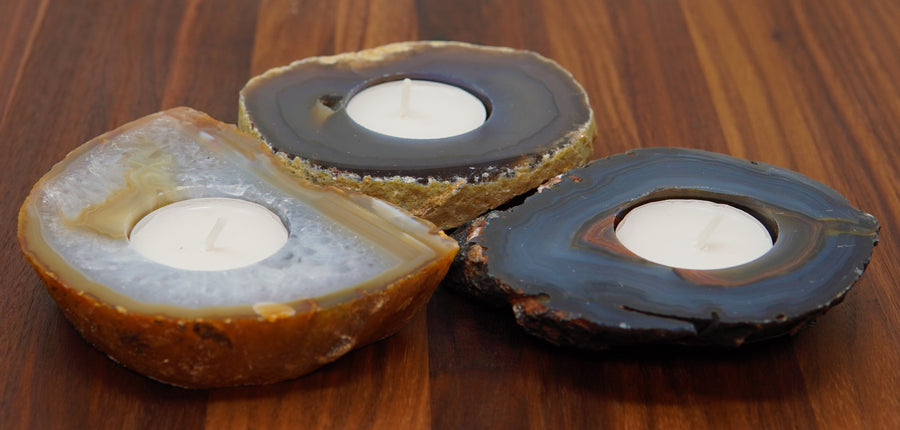 Agate Slab Candle Holder