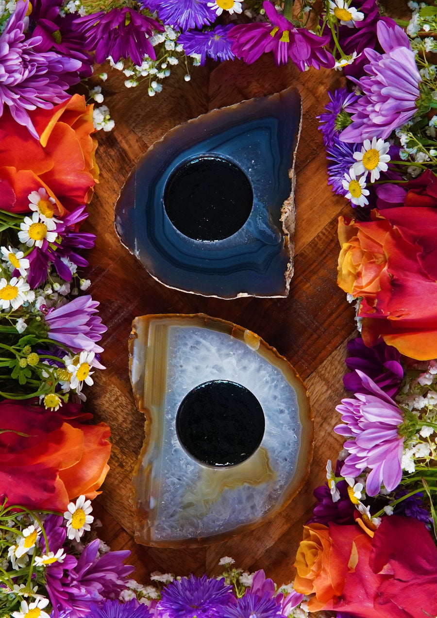 Agate Slab Candle Holder