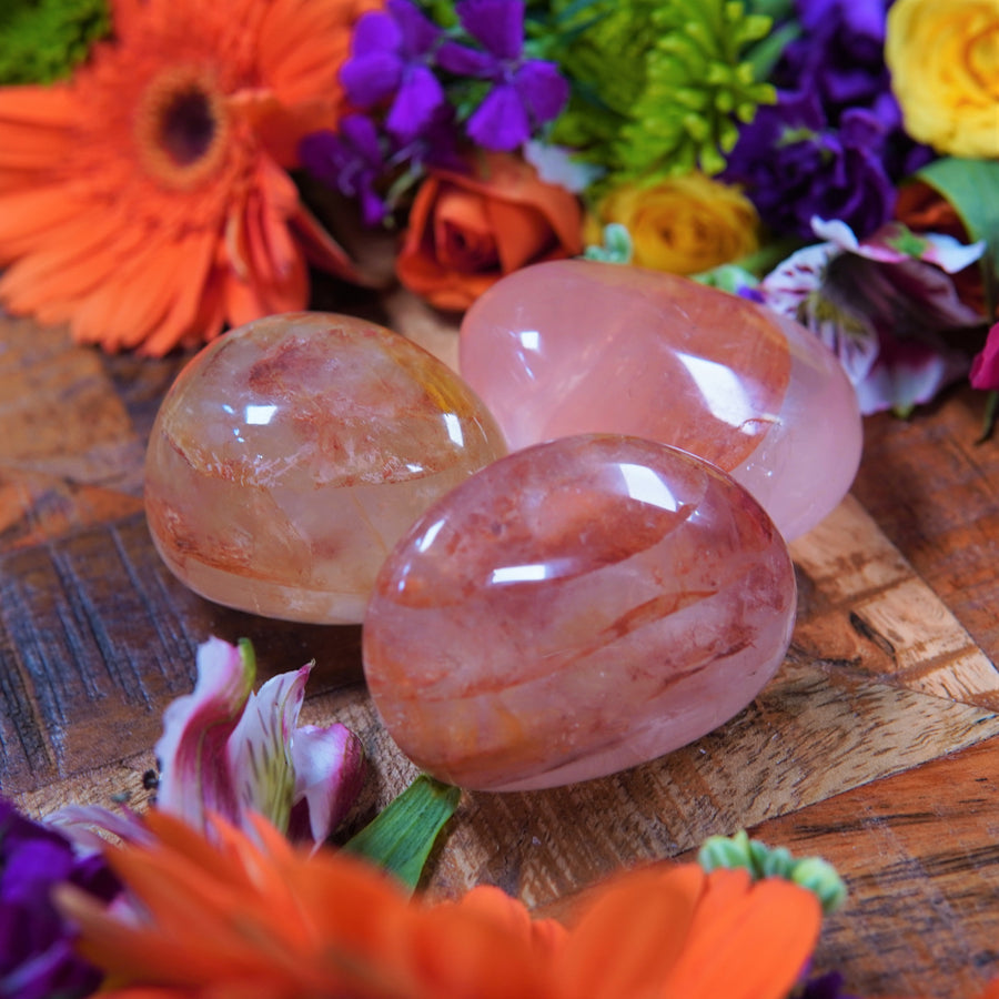 Fire Quartz Palm Stone