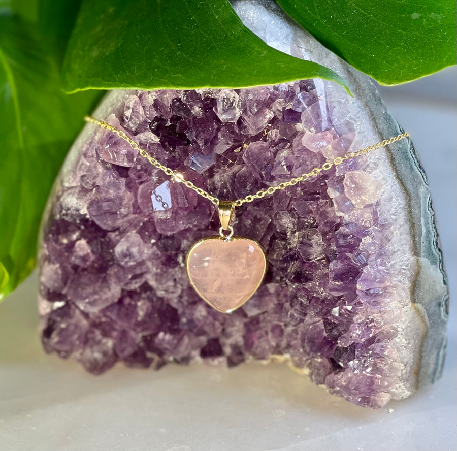 Rose Quartz Heart Pendant