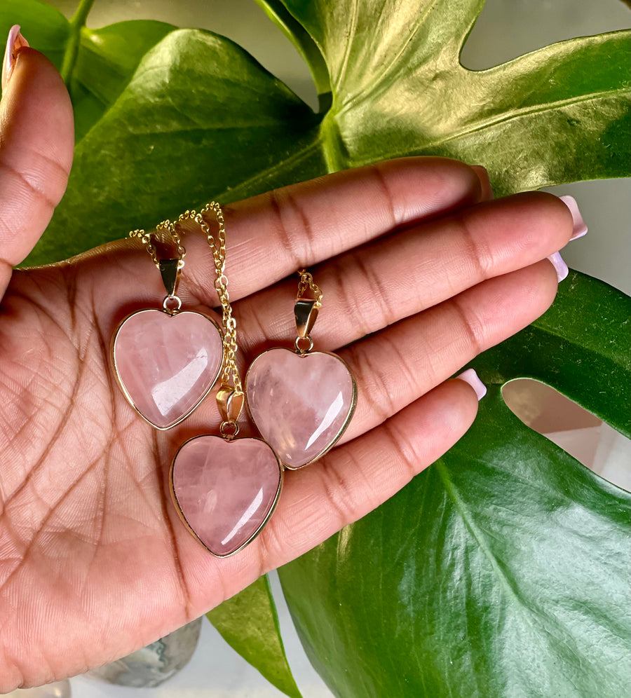 Rose Quartz Heart Pendant